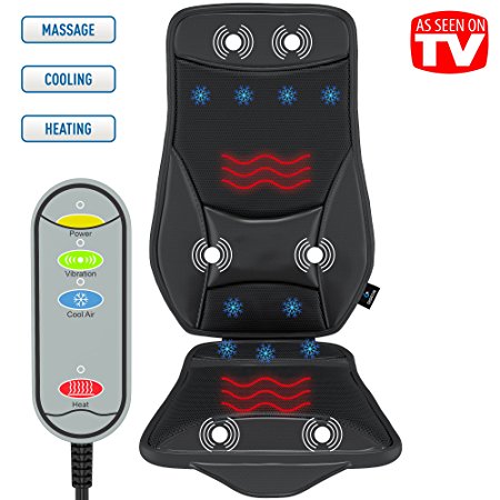 Gideon™ Luxury Cooling and Heating Ventilated Seat Cushion for Car and Home - with Vibrating Massage - 5-Level Cooling - Maximize Comfort During Travel, At Home and Office