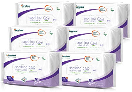 Himalaya Soothing Baby Wipes for Tender Baby Skin 72s (6 Pack)