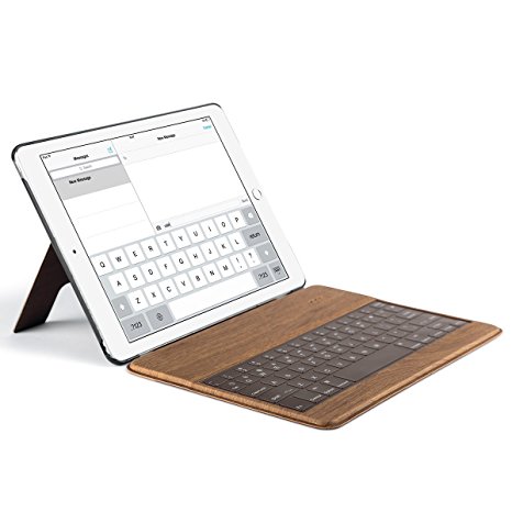 iPad Air 2 Case, iPad Air 2 Keyboard Case, ULAK Wood Pattern Smart Case Cover with Detachable Wireless Bluetooth Keyboard with Auto Wake Up/Sleep Function for Apple Air 2 (9.7 inch) /iPad 6 (Brown)