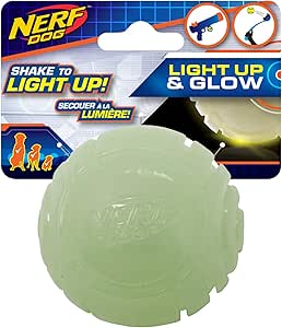 Nerf Dog Glow Sonic Ball Dog Toy, Lightweight, Durable and Water Resistant, 2.5 Inch Diameter for Small Breeds, Single Unit, No Color