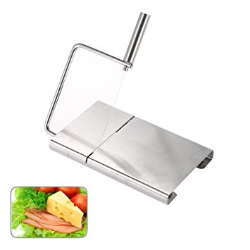 TOPAIS Stainless Steel Cheese Slicer Butter Cake Cutting Knife Kitchen Cooking Tool 5 Replaceable Steel Wires Added