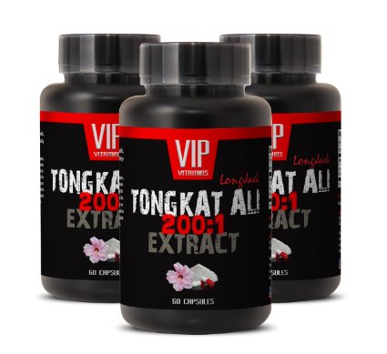 Longjack 400mg - Tongkat Ali 2001 Premium Extract - Natural Testosterone Booster 3 Bottles 180 Capsules