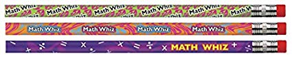 Moon Products 52231B Math Themed Award Pencil, Assorted Colors