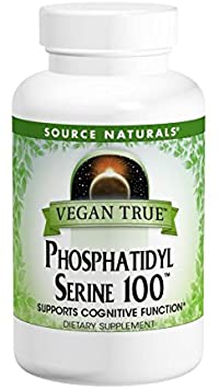 SOURCE NATURALS Vegan True Phosphatidyl Serine 100 Mg Vegetable Capsule, 30 Count