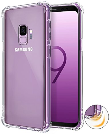 Galaxy S9 Case, Comsoon [4 Corners Cushion] [Crystal Clear] Soft TPU Bumper Slim Protective Case Cover with Raised Bezels for Samsung Galaxy S9 2018 (Clear)