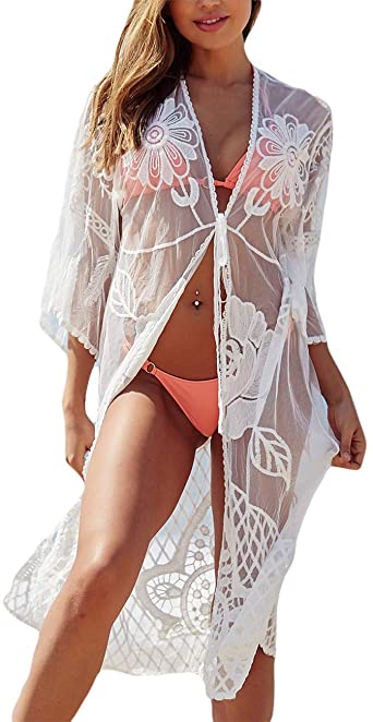 Bsubseach Women Bohemian Bikini Swimsuit Cover Up Swimwear Tassel Cardigan