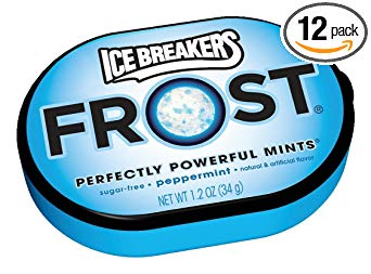 ICE BREAKERS FROST Mints (Peppermint, 1.2-Ounce Containers, Pack of 12)