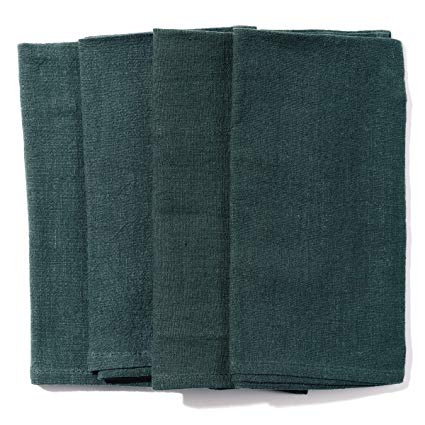 Caldo Linen Dinner Napkins - Soft and Durable Cloth - 4 Pack - 20x20 inch (Spruce)