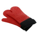 Silicone Oven Mitts - Extra Long Heat Resistant BBQ Kitchen Gloves One Pair