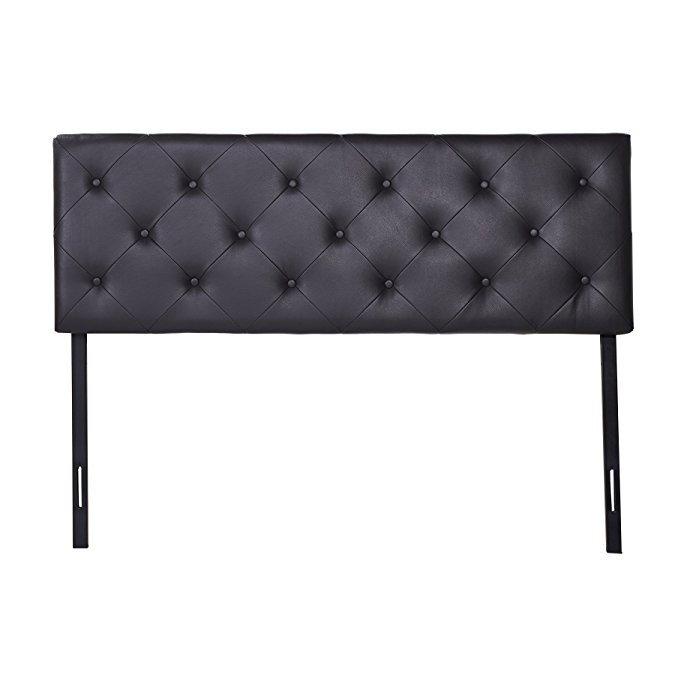 CO-Z Full Size Faux Leather Headboard Diamond Tufted with Button 4 Adjustable Positions (Full, Chocolate)