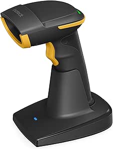 Inateck 2D Barcode Scanner Bluetooth, Barcode Reader with 2.4Ghz Smart Base, Screen Scanning, BCST-54 Black