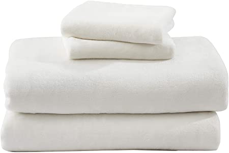 Cozy Fleece Microplush Sheet Set, Queen, Ivory