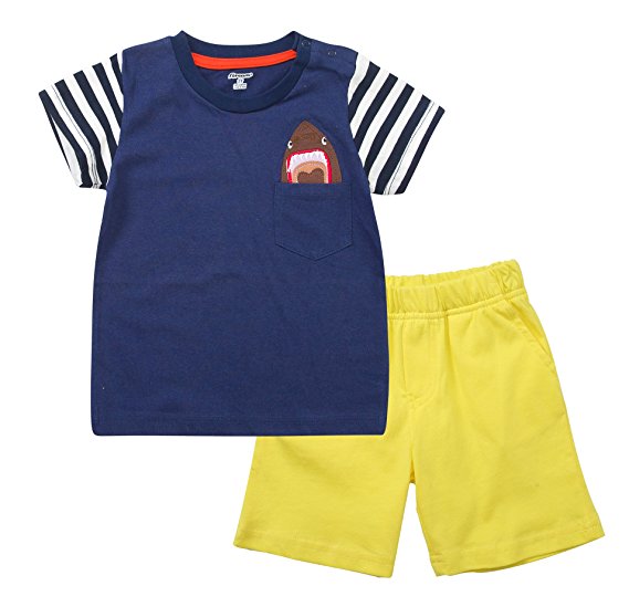 Fiream Little Boys' Summer Cotton shortsleeve clothing Sets