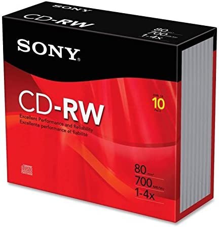 Sony 10PK CDRW Jewel Cases