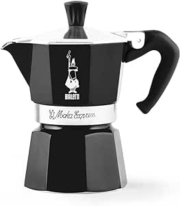 Bialetti Moka Express Black Caffettiera, Alluminio, 1 Tazza, Nero, 30 x 20 x 15 cm