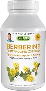 ANDREW LESSMAN Berberine Phospholipid Complex 60 Capsules – Barberry Root Extract. Small Easy to Swallow Capsules