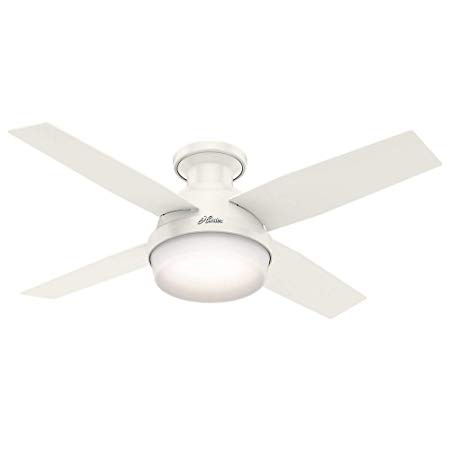 44" Contemporary Dempsey Four-Bladed Ceiling Fan with Table Lamp (Fresh White)