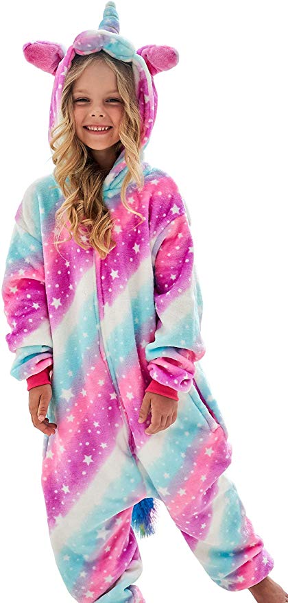 Girls Unicorn Pajamas Onesie Cosplay Costume for Kids