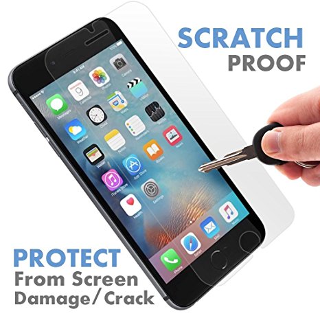 PREMIUM  Apple iPhone 7 Tempered Glass Screen Protector - Shield Guard and Protect Phone From Crash and Scratch - Anti Glare Fingerprint Resistant and Shatter Proof - Best Front Cover Protection