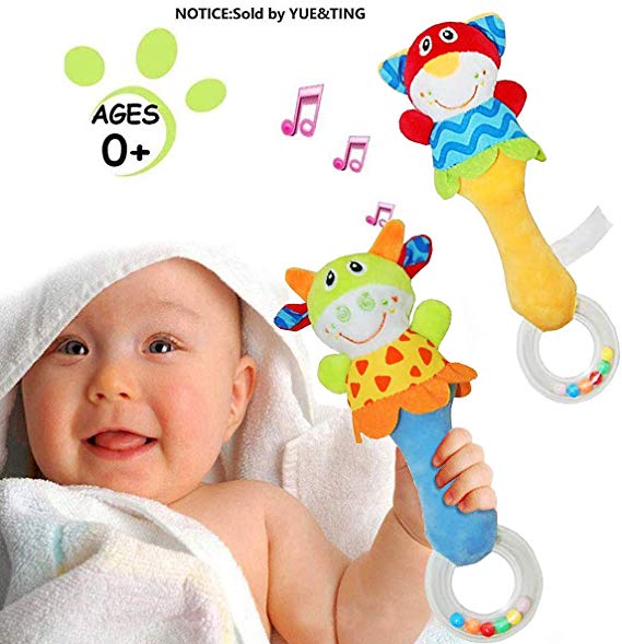 Blppldyci Baby Rattles 0 6 Months Baby Rattle Baby Rattles 6-9 months Baby Toy Soft Hand Toy Instruments Sensory Toy 2 Pack