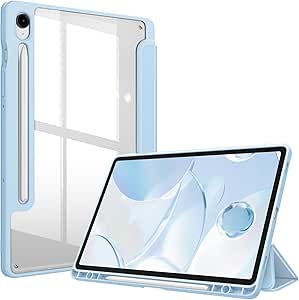 Fintie Hybrid Slim Case for Samsung Galaxy Tab S9 FE 5G 10.9 Inch/Galaxy Tab S9 11 Inch 2023 with S Pen Holder, Shockproof Cover with Clear Transparent Back Shell, Auto Wake/Sleep, Blue