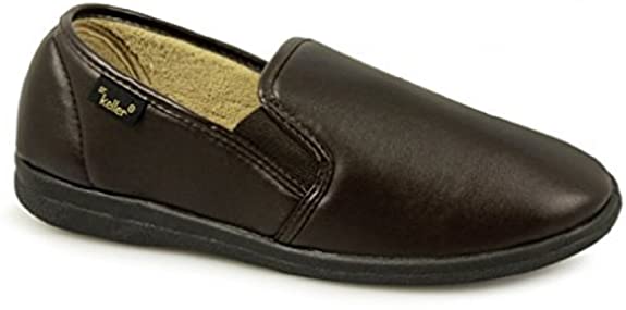 Dr Keller Mens Twin Gusset Slippers Slip On Good Strong Soles UK Size 6-7-8-9-10-11-12