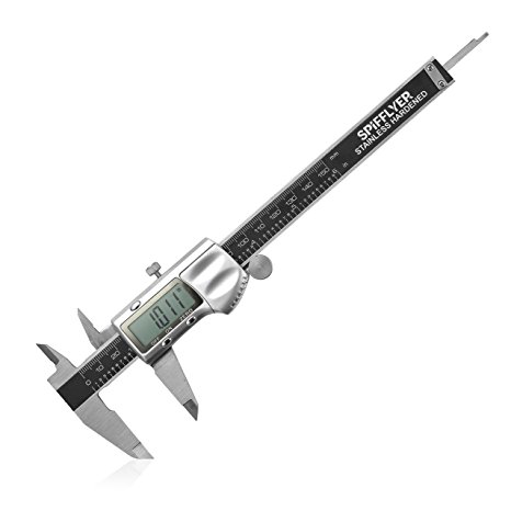 Spifflyer High-Accuracy Digital Caliper S22052, 0-6 Inches/150 mm Double Colored Metal Body With Extra Large LCD Screen- Auto Power Off Vernier Caliper- Spare Battery Included