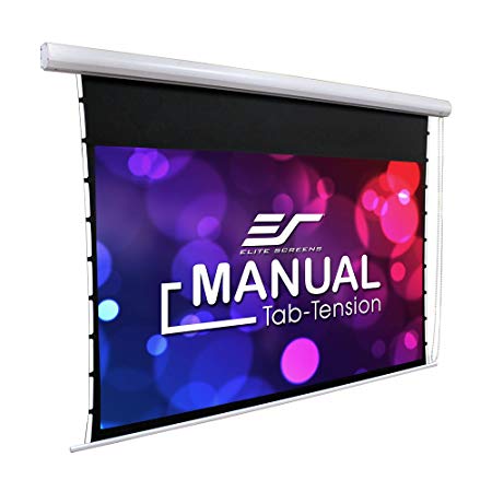 Elite Screens Manual Tab-Tension, 113-INCH Diag. 16:10, Bead Chain Clutch Mechanism Wall/Ceiling Projector/Projection Screen 4K / 8K Ultra 3D HD Ready, MT113NWX