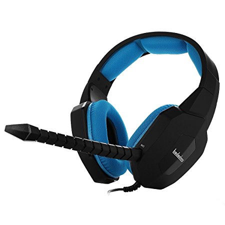 Badasheng BDS-939PBU Improved Microphone Gaming Headset for PS4 , Xbox One， Smartphone , Tablet , PC (Blue)