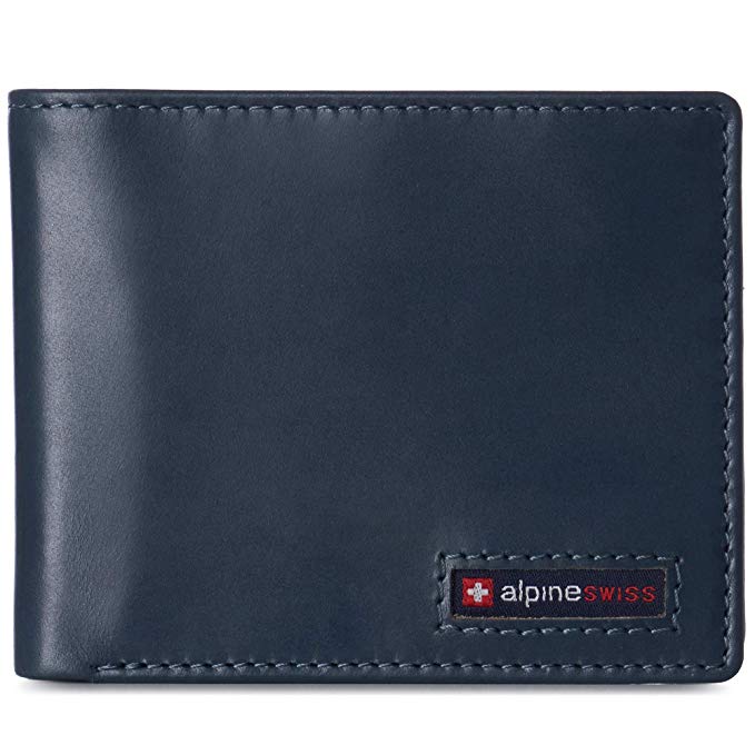 Alpine Swiss RFID Connor Passcase Bifold Wallet For Men Leather