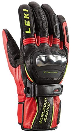 LEKI World Cup Racing Titanium S Gloves Black/Red/Yellow