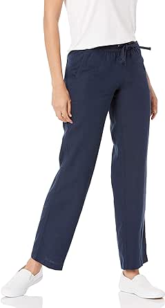 Amazon Essentials Women's Linen Blend Drawstring Wide Leg Pant (Available in Plus Size)