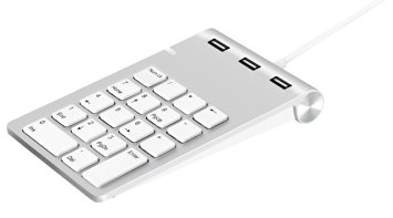 Alcey USB Numeric Keypad with USB Hub and 24 inch USB Cable, for iMac, MacBook, MacBook Pro, MacBook Air, Mac Mini, or any PC