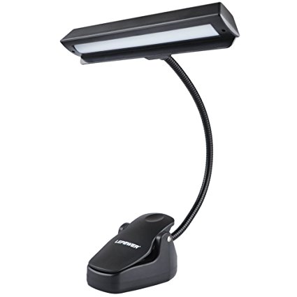LEPOWER 14 LED Music Stand Lights, 3 Levels of Brightness Clip Lights, Rechargeable USB Book Reading Light, Full Charged for 11-hour Using for Piano, Travel, Desk and Bed Headboard