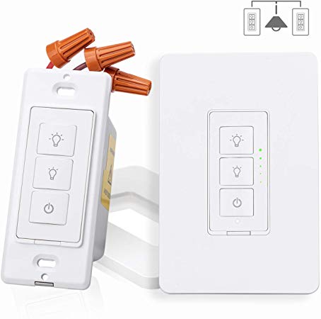 Smart 3 Way Dimmer Switch Kit, Meross WiFi Dimmer Wall Switch for Dimmable LED Light, Halogen and Incandescent Bulb, Woks with Amazon Alexa, Google Assistant and IFTTT, Remote Control, Voice Control