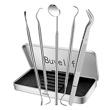 Buvelife Dental Tools Set Stainless Steel , Dental Pick Dental Floss Gum Floss Threaders Toothpicks for Personal Oral Care / Pet Use