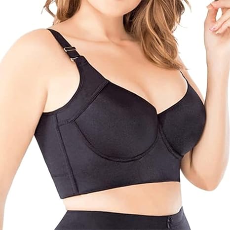 rosyclo Women Deep Cup Bra Hide Back Fat Bra with Shapewear Incorporated Full-Back Coverage Push Up Sports Bras