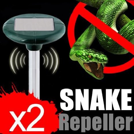 KV.D Snakes Repeller Ultrasonic Solar Powered Pest Control for Outdoor Lawn Garden Yards(2 in 1 Pack)