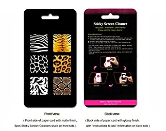 Eunichara Sticky Cleaner Animal Prints 6-in-1 Microfiber Screen Cleaner Sticker