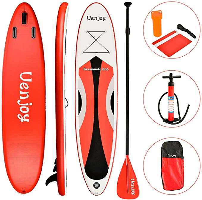 Uenjoy Inflatable Sup 10'30"x6" All Around Paddle Board, W/Full Accessories, Perfect for Yoga Fishing Touring