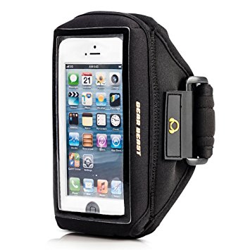 iPhone 5 / SE Armband with Expanded Pocket for Protective Case, Sports Running Armband fits iPhone SE, iPhone 5s, iPhone 5, iPhone 5c, iPhone 4 and iPod Touch 5G, Adjustable, Sweat Resistant