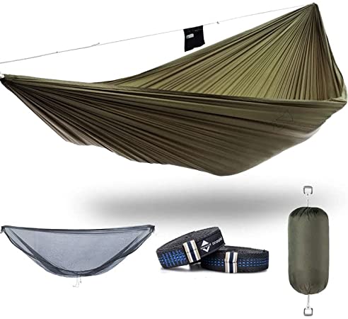 Onewind Premium 12' Camping Double Hammock with Tree Straps and Bug Net for Travel, Camping, Backpacking and Hiking