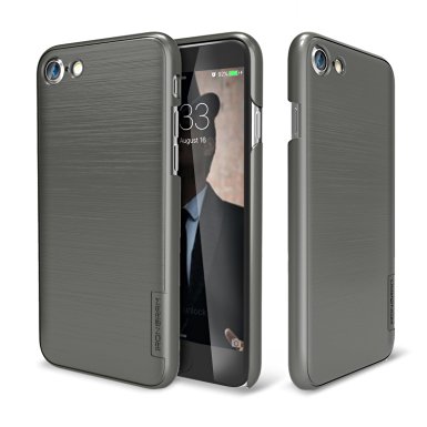 iPhone 7 Case, IRONGRAM [Premium Series] Ultra Slim Fit thin Armor All-around shock resistant PC metallic case for Apple iPhone 7 (Metal Gray)