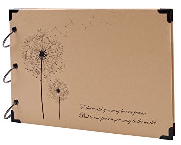 SiCoHome Scrapbook,Vintage Photo Albums with Sheet Protectors and Scrapbook Storage Box Dandelion Printed Surface