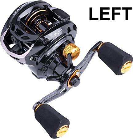 PLUSINNO Elite Hunter Baitcasting Fishing Reel Ultra Smooth 11LB Carbon Fiber Drag, 6.5:1 Gear Ratio,5  1 Shielded Ball Bearings, Rubber Handle Knobs