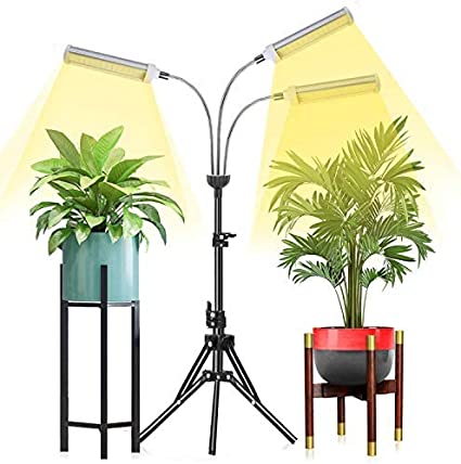 Abonnyc Grow Light for Indoor Plants with 47''inch Stand Plant Lights Full Spectrum Timer for Seedlings, 3 Switch Modes,15-47 inch Adjustable Tripod Stand & Gooseneck for Various Larger Plants