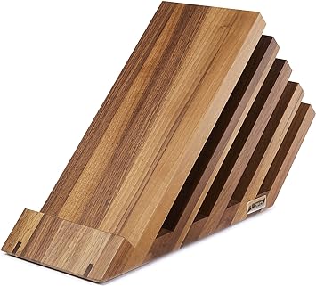 Ozeri Magnetic Knife Block and Tablet Holder, Dark Walnut Wood