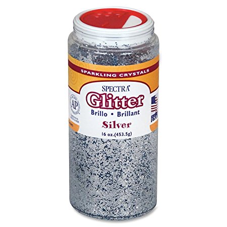 Pacon Glitter, Shaker-Top Can, Silver 16oz