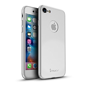 iPhone 7 Case, Rebex & Ipaky All-around Protective Case [Thin Fit] [Anti-Scratch] Dual Layer Hard Cover With Tempered Glass Screen Protector For iPhone 7 (Silver)