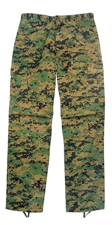 Camouflage Military BDU Pants, Army Cargo Fatigues (Digital Woodland Camouflage, Size Medium)